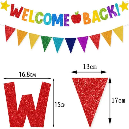 Welcome Back to School Banner Colorful Back to School Decorations {2}