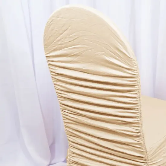 Heritage Rouge Embossed Spandex Chair Seat Cover Champagne {4}