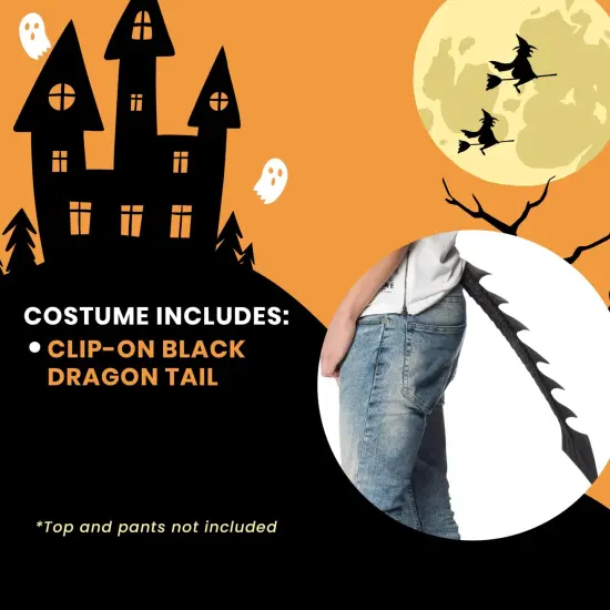Supersoft Junior Black Dragon Tail Clip-On Costume Accessory {6}