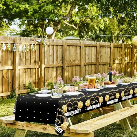 3 Pack Happy Wedding Anniversary Tablecloth Decorations {5}