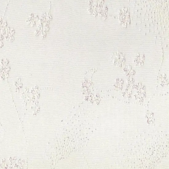 1 Yard Crystal Organza with Floral Glitter White Ground Apparel Fabric 58/60 Inches Wide {1}