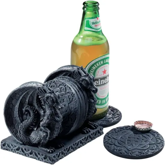 CL2489 Blackmore Dragon Gothic Decor, 5 Inch, Set of Holder and 6 Coasters {2}