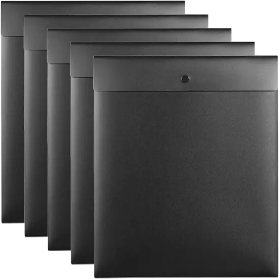 Vertical File Folders Poly Filing Envelope - (Pack of 5, Black) {1}