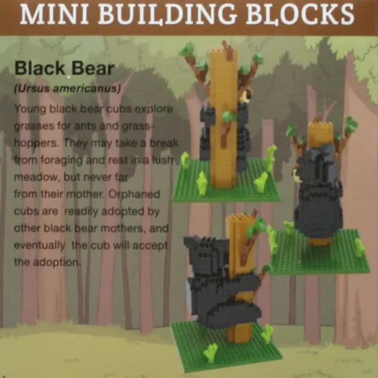 Black Bear on Tree Mini Building Blocks {3}