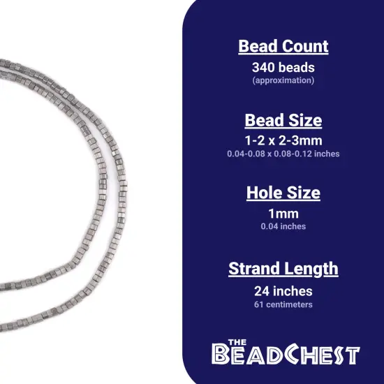The Bead Chest Antique Silver Prism Heishi Beads (3mm) {4}