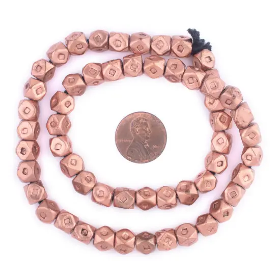 The Bead Chest Copper Tuareg Cornerless Cube Beads (7mm) {2}