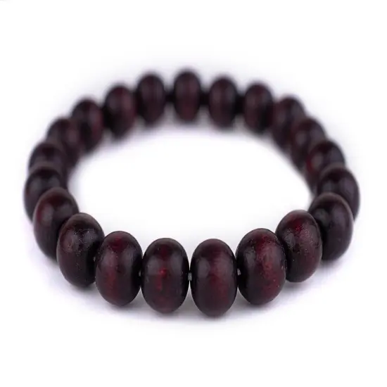 The Bead Chest Wood Stretch Bracelet, Dark Brown - Stackable Beaded Jewelry, Unisex for Men & Women {1}