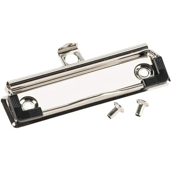 20-Pack Mountable Clipboard Clips with Screws - 4 inch Metal Clamp with Rubber Grip and Hanging Hole for Office, School, Classroom (Silver) {6}
