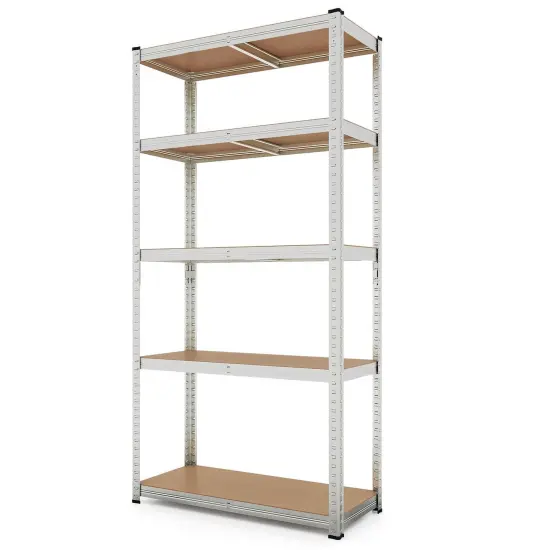 Costway 5 Tier Adjustable Garage Shelving Unit with 2000 lbs Max Load for Warehouse Black/Grey/Blue/Silver {1}