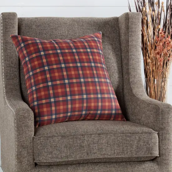 Fall 18" Durwood Plaid Throw Pillow {4}