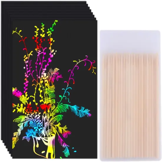 Rainbow Scratch Art Paper Sets 100 pcs {4}