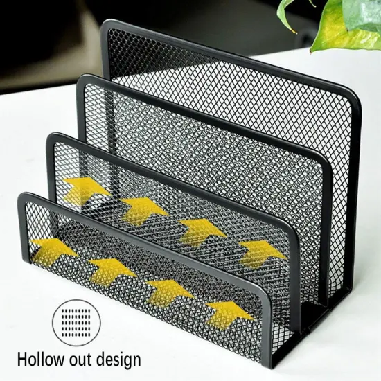 Desk Mail Organizer Small File Holders Letter Organizer Metal Mesh Document/Filing/Folders/Paper Organizer for Desktop {2}