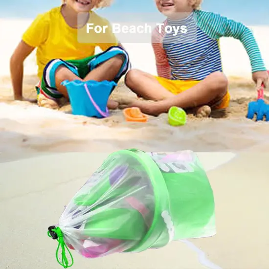 16 Pcs Mesh Small Toy Bags for Storage, 3 Sizes Reusable Mesh Drawstring Produce Bags Puzzle Bag for Kids Storage Playroom Organization, Fruits, Vegetable {3}