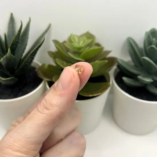 1 or 4 Strands 6x6mm Light Peach Bicone Beads, Imitation Crystal, Grade AA {2}