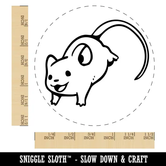 Happy Leaping Mouse Rodent Gerbil Self-Inking Rubber Stamp Crafting Planners Red {1}