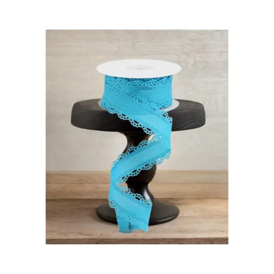 1.5" Scalloped Edge Ribbon: Turquoise (10 Yard) {2}