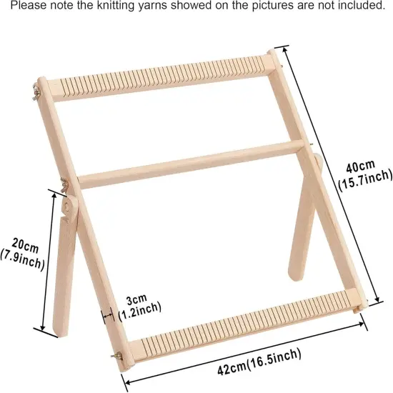 16.5" L x 15.7" Weaving Wooden Loom Kit Ideal for Kids, Beginners {2}