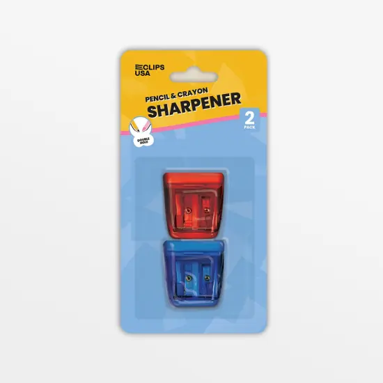 Pencil Sharpeners Double Hole 2 Pack w/ Receptacle &ndash; 48 Sets {1}