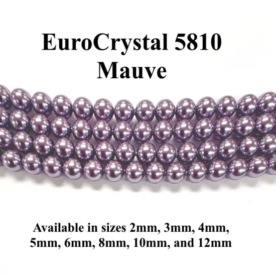 Mauve EuroCrystal 5810 Round Pearls - 2mm, 3mm, 4mm, 5mm, 6mm, 8mm, 10mm, and 12mm - Strands - Made in Austria {1}