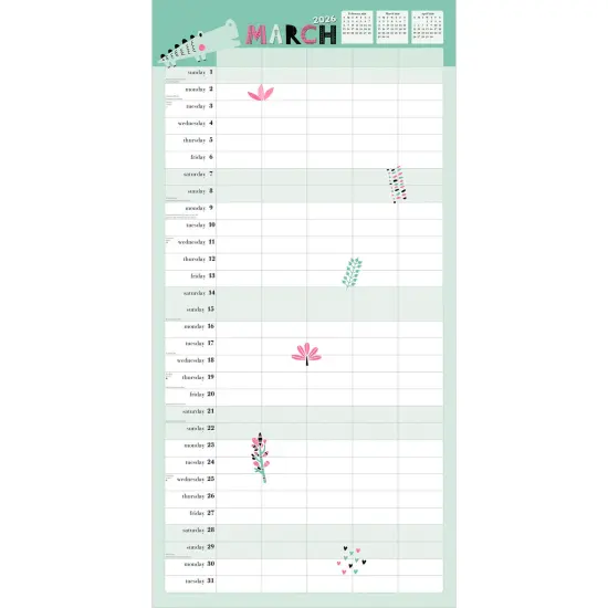 The Very Busy Family Organizer | 2026 12 x 24 Inch (Hanging) Monthly Square Wall Calendar | Matte Paper and Sticker Sheet | Plastic-Free {3}