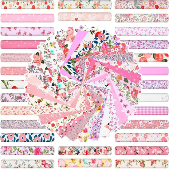 30 Pcs 10" Quilting Cotton Fabric Squares Floral Precut Fabric Square Sheets {2}