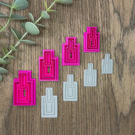 RECTANGLE ART DECO CLAY CUTTERS {1}