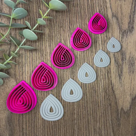 GEOMETRIC TEARDROP ART DECO CLAY CUTTERS {1}