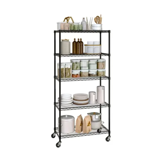 Seville Classics 5-Tier NSF Steel Wire Shelving Unit, 36" W x 14" D x 75.5" H Silver {2}