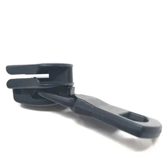 Zipper Pull &ndash; Square Glossy Metal 8MM in Dull Black {5}