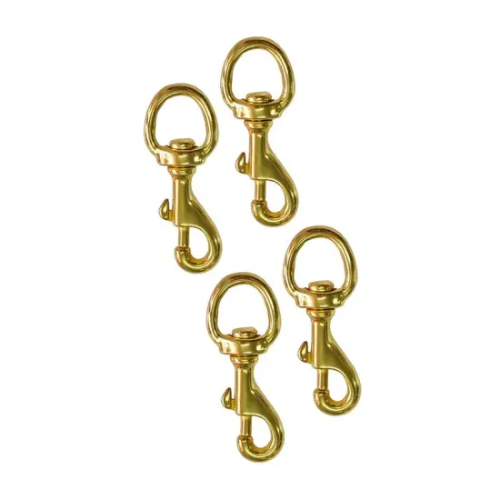 Swivel Hook Brass Base Heavy 2 Inches Long x 5/8 Inch Loop {3}