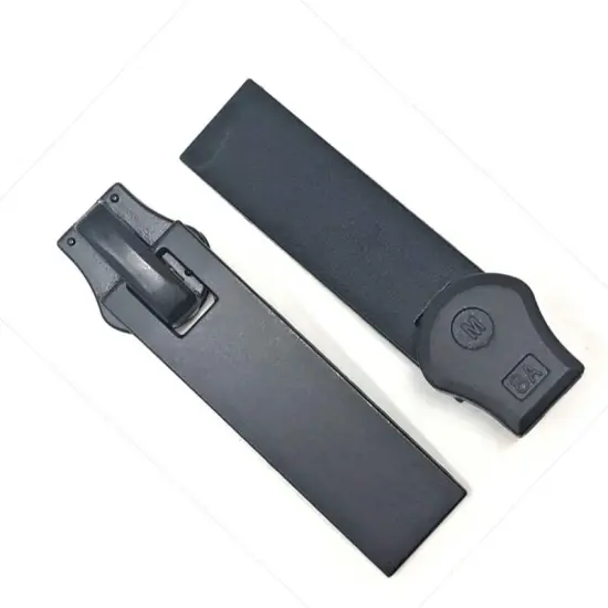 Rectangular Glossy Metal Puller Zipper 8MM in Dull Black {3}