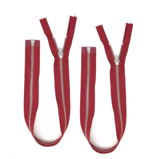 Zipper &ndash; Red 6MM Nickel Teeth 19" Separating Open Bottom for Jackets and Outerwear {2}