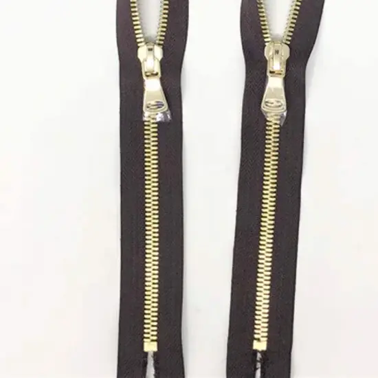 Brown Two Way Backpack or Luggage Zipper 5MM or 8MM Brass Teeth Closed {2}