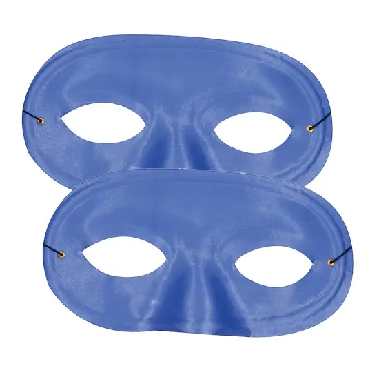 Half Domino Blue Mask Satin with Elastic Band {3}