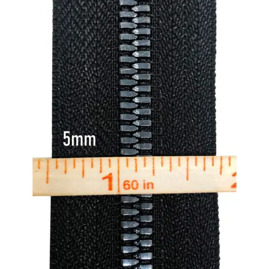 Black Metal Glossy Jacket Separating Zipper 5MM or 8MM {4}