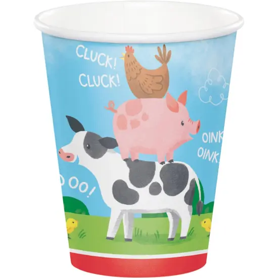 96 pc Bulk Farm Animals Hot/Cold Cup 9oz. {1}