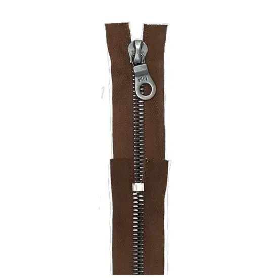 Zipper &ndash; Brown 8MM Closed Bottom with KTA Pull, Gun Metal {3}