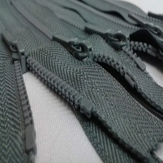 Zipper Grey 5" Molded Plastic 4MM Closed Bottom {3}