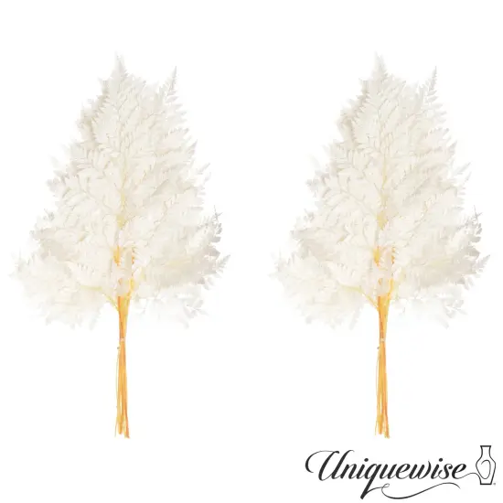 Uniquewise Preserved Real Floral Stems Chic Vase Fillers & Accents for Bouquets Centerpieces & Ornamental Displays Ideal for Home Office Boutique Cafe Resto Bar and Event Decor White alpine fern {1}