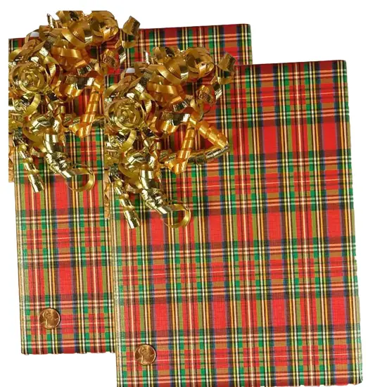 Plaid Christmas Wrapping Paper Embossed Plaid 24 ''x417 ' {6}