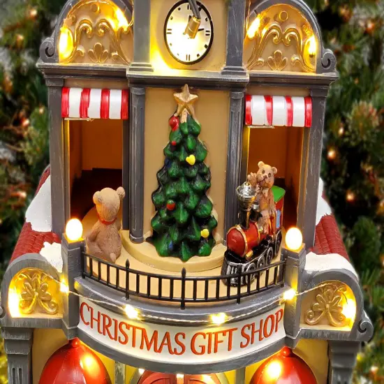 Christmas Village. Christmas Gift Shop with LED Lights {3}