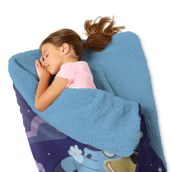 Bluey Slumber Pups Silk Touch Throw Blanket Sherpa Slumber Bag 27&times;56 Inches {3}