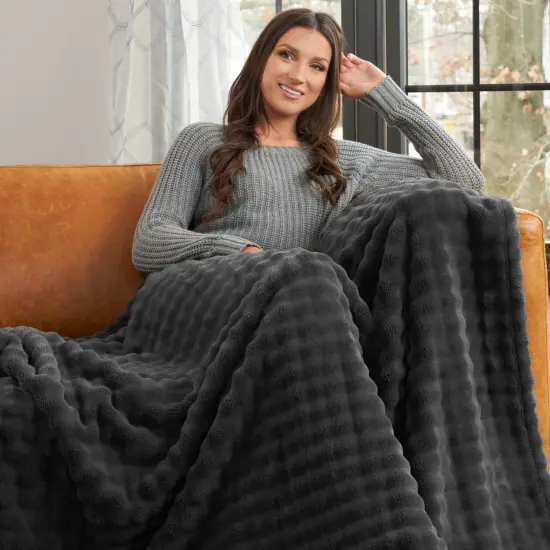 Ultra Soft Velvet Throw Blanket Lava Smoke 60X70 Inches {2}