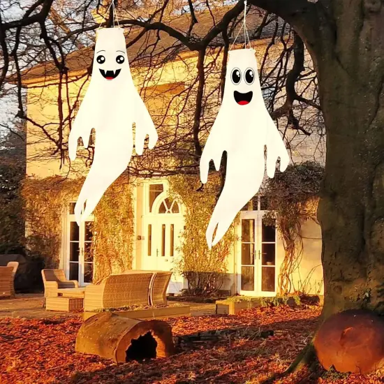 2PCS Halloween Ghost Hanging Windsocks Decorations - 43 Inch {3}