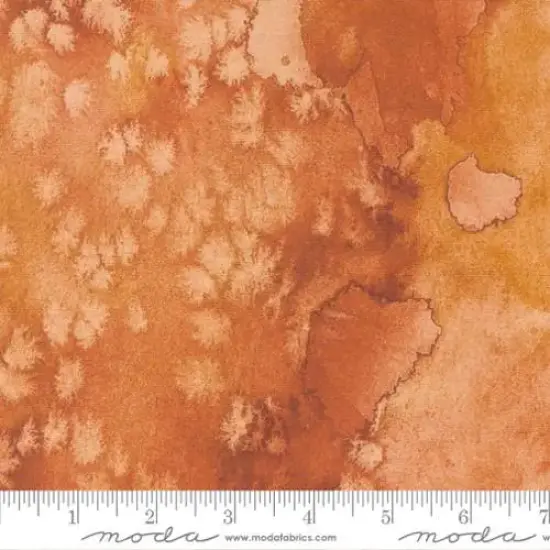 Orange Red Ochre Flow Basic Watercolor Painting 44"/45" Fabric Per Yard {1}