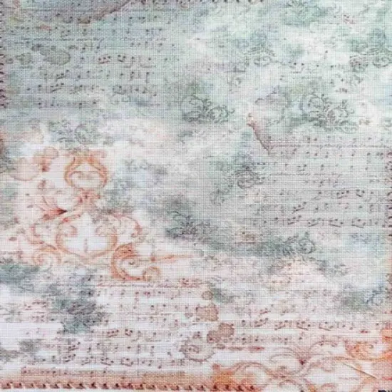 Vintage Roses Designer Printed AIDA Fabric. Canvas for embroidery with an applied backgroundKF-1177A {1}