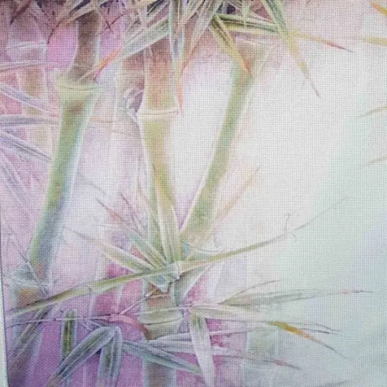 Bamboo Grove Designer Printed AIDA Fabric. Canvas for embroidery with an applied backgroundKF-1083A {1}