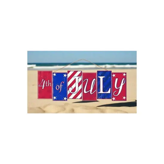 14" Wooden Block Sign: Happy 4th of July {3}