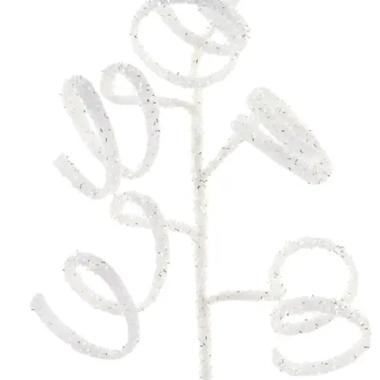 39" Iridescent Curly Hanging Spray: White/Silver {3}
