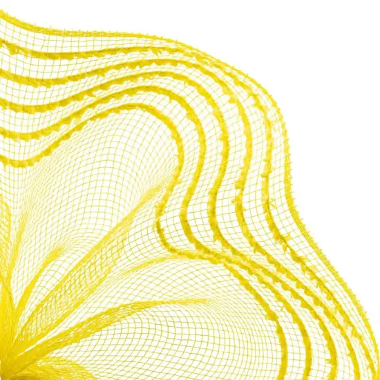 10.25" Drift Border Mesh Ribbon: Yellow (10 Yards) {2}